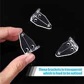 cheap Shower Curtains-12 Pieces 1 Inch Hold Down Brackets Clear Plastic Hooks Blind Holder Replacements for 1 Inch Mini Horizontal Blinds Shades Windows Doors