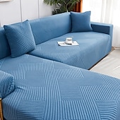 preiswerte Sofabezug-Stretch-Sofabezug, Schonbezug, Jacquard, elastisch, Sofagarnitur, Sessel, Loveseat, 4- oder 3-Sitzer, L-Form, grau, botanische Pflanzen, weich, strapazierfähig, waschbar