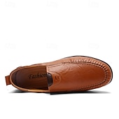 tanie Buty casual slip-on-męskie, brązowe, swobodne mokasyny z cholewką z miękkiej skóry ekologicznej, ręcznie szytymi detalami i wytrzymałą gumową podeszwą – idealne do codziennego noszenia i aktywności na świeżym powietrzu