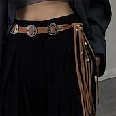 economico cintura-Per donna Cintura Lega Nero Marrone Cachi Cintura Vita Streetwear Quotidiano Colore Puro