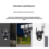 ieftine Camere Rețea IP Interior-Cameră de securitate Wi-Fi pentru exterior cu triplu obiectiv de 9MP – cameră de supraveghere PTZ cu urmărire automată, previzualizare pe 3 ecrane, vedere nocturnă, rezistență la apă IP66