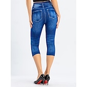 cheap Blue 3D Print-Women&#039;s Leggings Capri Pants 3D Print Chinos Vintage Streetwear Casual Calf-Length High Waist Plain Printing Comfy Soft Comfortable Stretchy Outdoor Street Black Red Blue Gray Summer Slim Fit