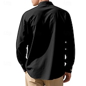 halpa miesten napillinen paita-Miesten Paita Kesä paita Rento paita Rantapaita Button Up paita Musta Valkoinen Purppura khaki Harmaa Pitkähihainen Kookospuu Nauhakaulus Loma Havaijilainen Painettu Vaatetus Polyesteri Muoti