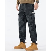 voordelige Cargobroeken-Voor heren Cargohosen Broek Camouflage broek Trekkoord Elastische taille Meerdere zakken camouflage Draagbaar Buiten Dagelijks Kamperen&amp;Wandelen Modieus Klassiek Zwart Leger Groen