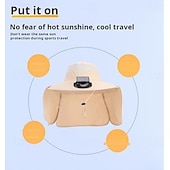 economico Fari anteriori-Cappello da pescatore a tesa larga con ventola solare - 1 pezzo, scialle protettivo per il collo, protezione solare, traspirante e rinfrescante, perfetto per campeggio estivo, escursioni e avventure di pesca