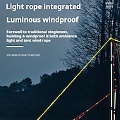 cheap Battery String Lights-1 Pc Outdoor Camping Rope Light – Waterproof Camping Luminous Wind Rope, 5M/16.4FT, 3 Lighting Modes, Windproof Canopy Tent Rope with AA Battery Box, Perfect for Outdoor Atmosphere Lighting