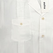 economico Strada-Per uomo Camicia Camicia di lino Camicia Guayabera Camicia Estiva Camicia da Spiaggia Camicia con Bottoni Semplice Vacanza Casuale Bianco Manica Lunga Collo Camp Estate Primavera Abbigliamento Tasca