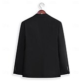 abordables Trajes de boda-Trajes de Fiesta para Hombre Trajes de Regreso a Casa Corbata Negra Smokings Moda Formal de Color Sólido Ajuste Estándar 2 Piezas De Un Solo Botón