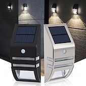 economico Applique per esterni-1 pz. Luci da parete per esterni, impermeabili, solari, in acciaio inox, con sensore umano, illuminazione intelligente per scale, balconi e recinzioni.