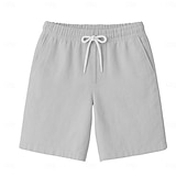 baratos Calções Elite Masculinos-Homens Calção Shorts de praia Com Cordão Cintura elástica com cordão Tecido Respirável Pavio Humido Curto Formal Casamento Ao ar livre Elegante Férias Branco Amarelo Micro-Elástica