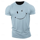 billiga Mäns grafiska t -shirt-Herr Grafiska tryck Abstrakt T-shirt Grafiska utslagsplatser 100 % bomull Kortärmad Grafisk Skjorta Heather Grey Svart Vit Bekväm t-shirt Utomhus Gata Modedesignerkläder