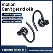 economico Cuffie TWS wireless-Cuffie Sportive Bluetooth 5.2 con Gancio - Auricolari Wireless Impermeabili con Luce LED Controllo Touch Riduzione del Rumore Compatibili con iOS e Android