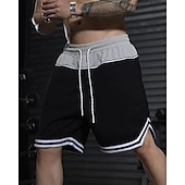 baratos Calções Estilo Casual-Homens calções atléticos Calção Shorts de basquete Bolsos Com Cordão Cintura elástica Riscas Conforto Respirável Curto Ao ar livre Esportes Clássico Casual Preto Vermelho