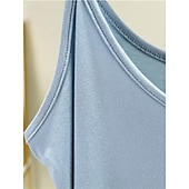 cheap Plain Tank Top-Women&#039;s Camisole Tank Top Solid Color Daily Sleeveless Crew Neck Regular Tops Daily Backless Light Blue Iron Gray Denim Blue Matcha green Black Summer