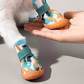 tanie Buty i ochraniacze na łapy-buty dla psów dużych małych średnich psów - oddychające buty dla psów na lato, gorący chodnik, ochraniacze na łapy do spacerów na świeżym powietrzu, zimowy śnieg, antypoślizgowe gumowe buty dla psów