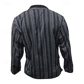 economico Camicie Popover da Uomo-Per uomo Camicia Camicia popover Camicia Estiva Camicia casual Camicia da Spiaggia Rosso Blu Blu scuro Caffè Manica Lunga A righe Colletto alla coreana Vacanza Camicia hawaiana Abbigliamento