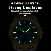 economico Orologi al quarzo-Orologio da polso di lusso da uomo, impermeabile, luminoso, con settimana e data, originale, in acciaio inossidabile, sportivo, al quarzo, da uomo.