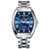abordables Montres à quartz-Montre de luxe pour homme, lumineuse, étanche, avec date et semaine, en acier inoxydable, à la mode, originale, à quartz