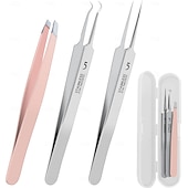 abordables Soins Personnels &amp; Santé-Kit d&#039;outils pour éliminer les points noirs et les boutons, ensemble d&#039;extraction d&#039;acné avec pince à épiler pour poils incarnés, pince à épiler de précision ultra-fine, outils de nettoyage des pores