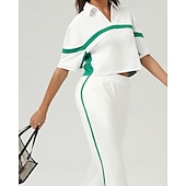 economico Camicia Donna-Per donna Patchwork Maglietta sportiva Polo da golf Maglia da tennis Manica Corta Rilegatura a contrasto Asciugatura Rapida Traspirante Tennis Pickleball Colletto Polo Bianco Spandex Abbigliamento da