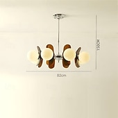 baratos Luzes pendentes-Luminária pendente LED 3/6/8 luzes, estilo moderno de meados do século, E14, lustre grande, globo branco, luminária de teto embutida em latão vintage Sputnik, luminária pendente de ilha de cozinha,