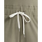 billiga vida ben och raka byxor-Dam Yogajumpsuit Onesie Ficka Henley Yoga Kondition Pilates Vida byxor med linne Svart Grön sporter Sportkläder Microelastisk