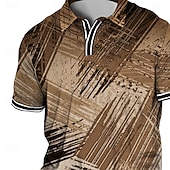 baratos polo masculino plus size-Homens Tamanho Grande Camiseta Polo Grande e Alto Estampas Abstratas Aberto para a Lateral Imprimir Manga Curta Primavera Verão Esportes Moda Roupa de rua Designer Ao ar livre Rua Blusas