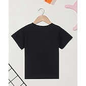 cheap Girl&#039;s 3D Cartoon-100% Cotton Kids Girls&#039; Black Unicorn Letters T shirt Tee Crew Neck Short Sleeve Outdoor Vacation Daily Classic Casual Print Summer