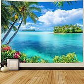 billige Havstrand Teppe-Landskap Hav Hengende Tapestry Veggkunst Stor Tapestry Mural Dekor Fotograf Bakgrunn Teppe Gardin Hjem Soverom Stue Dekorasjon