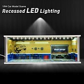 cheap Storage &amp; Organization-1:64 Model Car Display Case Diecast Diorama Garage，Simulated Parking Lot Model Miniature Scene Parking Lot PVC Assembly with Light Parking Space Model Display Frame Toy Display Box