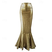 economico Costumi da donna-Regina Sirena Gonna Gonna a sirena Coda da sirena Sexy Drag &amp; Glam Vernice in lattice lucido Metallico Per donna Adulti Festival Musicale Parata dell&#039;Orgoglio Mese dell&#039;orgoglio Halloween Carnevale