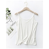 ieftine Top simplu-Pentru femei Camisole Tank Top Culoare solidă Zilnic De Bază Casual Fără manșon Cu Bretele Topuri obișnuite Zilnic Fără Spate Negru Alb Roz Îmbujorat Bleumarin Trifoi Vară
