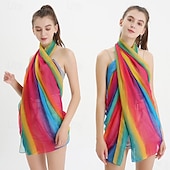billige Regnbue Alt-Regnbue Stolthet skjerf Fritid Dame Unisex Voksne Pride-parade Festival Halloween Karneval Enkelt karnevalskostyme
