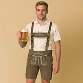 voordelige Lederhosen Set-Oktoberfest Lederhosen Beiers Duits München Weiden Voor heren Doek in traditionele stijl