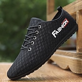 voordelige Herensneakers-Grijze mesh sneakers voor heren met ademend bovenwerk en vetersluiting - lichtgewicht, comfortabel, geschikt voor dagelijks gebruik en een actieve levensstijl