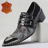 levne Elementární Společenské Boty-Černé kožené monk strap boty pro muže – Chic formální obuv na večírky a noční akce