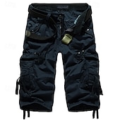 voordelige Klassiek-Voor heren Cargoshorts Wandelshorts Meerdere zakken Effen Kuitlengte Dagelijks Basic Slank Rode Wijn Zwart