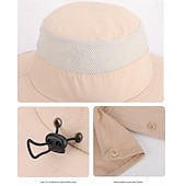 economico Fari anteriori-Cappello da pescatore a tesa larga con ventola solare - 1 pezzo, scialle protettivo per il collo, protezione solare, traspirante e rinfrescante, perfetto per campeggio estivo, escursioni e avventure di pesca