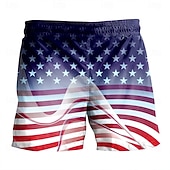  Ziua Independenței Bărbați Drapelul SUA american 4 iulie - 250 de ani de existență a Statelor Unite Patriotic Boxeri înot Pantaloni Scurți de Înot Pantaloni Scurti Talie medie Hawaiană Concediu