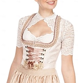 olcso Blúzok-Oktoberfest Csipke Dirndl blúz Szobalány bajor Német München Meadows Női Parti Sörfesztivál Hagyományos stílusú ruha