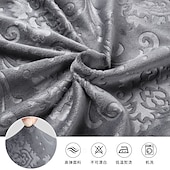 billige Spisestoltrekk-Trekk til spisestuestol med stretchjacquard-mønster i damaskmønster, tettsittende passform, polyester/spande, maskinvaskbar