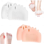 billiga Personlig vård och hälsa-2 par silikon tåseparatorer, hallux valgus-korrigeringskudde, metatarsalskydd, andningsbara mjuka gelkuddar för män kvinnor, räta ut överlappande tår, justera krokiga tår