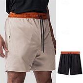cheap Casual Shorts-Men&#039;s Basketball Shorts Casual Shorts Mesh Shorts Pocket Drawstring Elastic Waist Plain Breathable Quick Dry Short Outdoor Vacation Sport Casual Black Beige