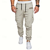 economico Pantaloni cargo-Per uomo Pantaloni Cargo Pantaloni Elastico in vita Coulisse Multi-tasche Semplice Indossabile All'aperto Quotidiano Campeggio &amp; Escursionismo Moda Classico Nero Verde militare
