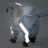 お買い得  レインコート-小型犬用レインコート &amp;レインシューズセット、Dリング付き反射犬用ジャケット、子犬用レインコートとレインブーツセット（小型犬用）