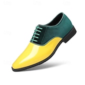 economico Scarpe Oxford-scarpe eleganti da uomo rosse lucide con finitura lucida - calzature formali eleganti e lucide per matrimoni, serate di gala e occasioni speciali