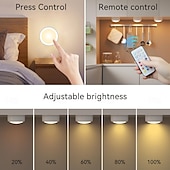 abordables 123496-Veilleuse LED avec télécommande, alimentée par batterie, 12 couleurs RVB, intensité variable, magnétique, pour placard de chambre, sous le comptoir, sous l&#039;armoire, 6 pièces