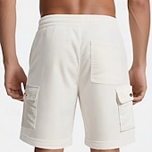 economico Pantaloncini casual-Per uomo Pantaloncini cargo Shorts Pantaloncini Estivi Coulisse Elastico in vita Multi-tasche Semplice Comodità Indossabile Lunghezza al ginocchio All&#039;aperto Sport Quotidiano Moda Casual Nero Bianco