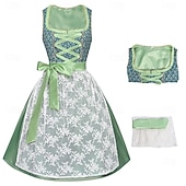 abordables Dirndl-Cerveza Oktoberfest Oktoberfest Vestidos Mucama bávaro prados Mujer Carnaval Fiesta Festival de Cerveza Paño de estilo tradicional Vestido Delantal Sin blusa