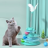 Недорогие Игрушки для кошек-Шарообразные Игрушка с перьями Интерактивная игрушка с Съемная Упражнение для домашних животных Выпускать давление Дрессировка домашних животных для Коты Котёнок В помещении На открытом воздухе